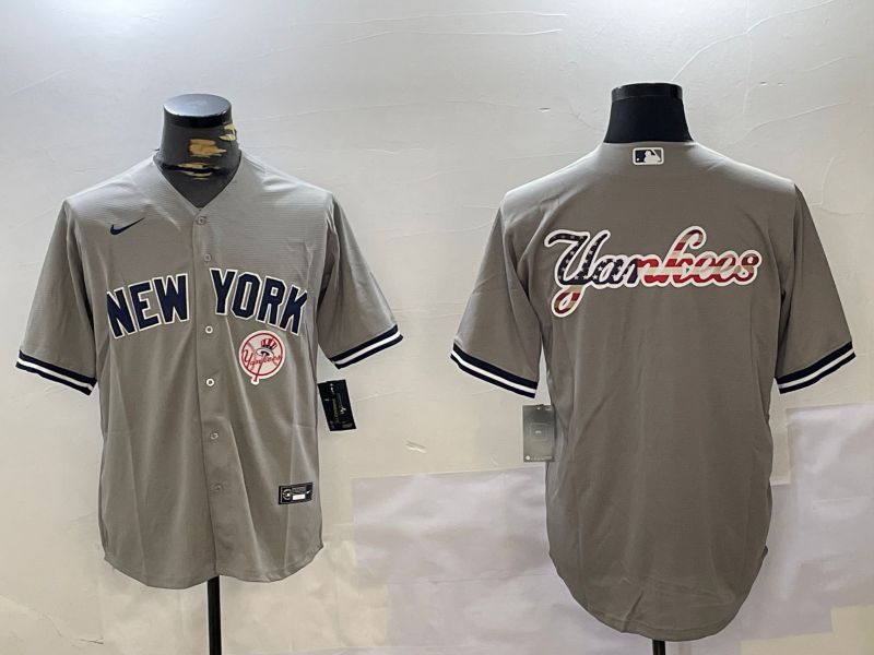 Men New York Yankees Blank Grey Game 2024 Nike MLB Jersey style 102725->new york yankees->MLB Jersey